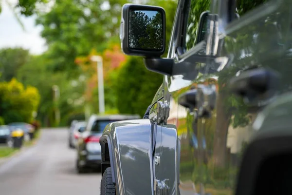 Close Shot Details New Gray Car — Stock Photo, Image