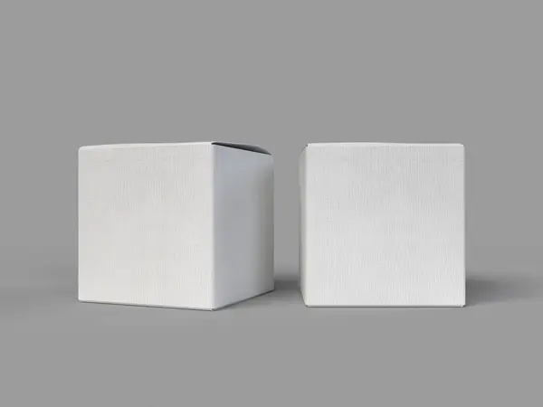 Rendering Illustration Two White Box Packaging — Stock Photo, Image