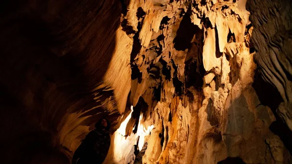 Gros Plan Belles Surfaces Rocheuses Dans Une Grotte — Photo