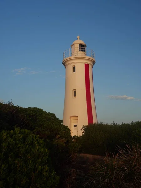 Krásný Výhled Maják Mersey Bluff Lighthouse Zeleném Kopci Devonportu Austrálie — Stock fotografie