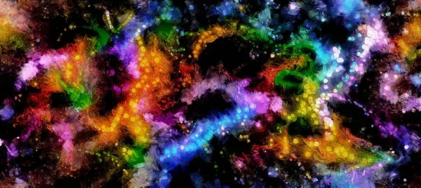 Espacio Cósmico Abstracto Estrellas Que Fluyen Patrón Fluido Digital Acrílico — Foto de Stock