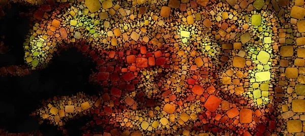 Representación Digital Azulejos Mosaico Pintura Movimiento Fluido Suave Con Color —  Fotos de Stock
