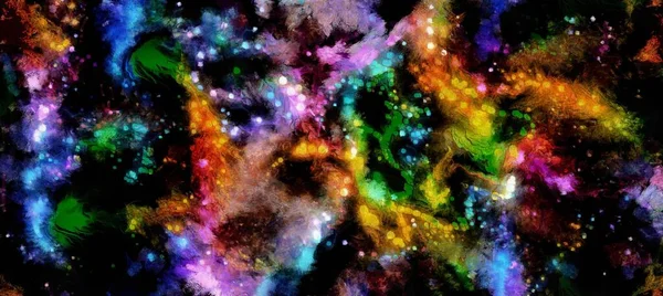 Abstrakt Kosmisk Rymd Och Stjärnor Som Flyter Digitalt Flytande Mönster — Stockfoto