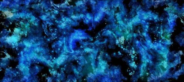 Abstrakte Kosmische Raum Und Sterne Fließenden Digitalen Flüssigkeitsmuster Acryl Malerischen — Stockfoto