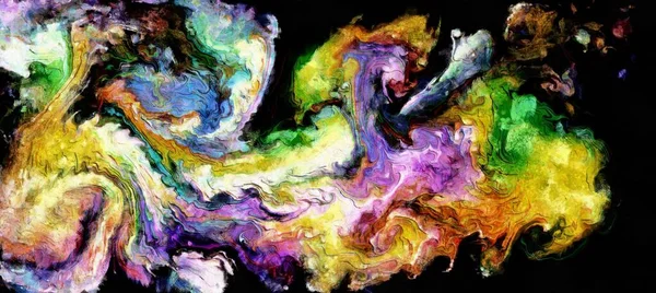 Flöde Digitala Abstrakta Vätskemönster Målerisk Stil Akvarell Ljusa Akryl Utrymme — Stockfoto