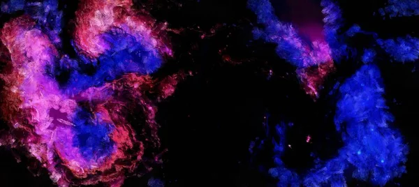 Abstract Cosmic Space Stars Flowing Digital Fluid Pattern Acrylic Painterly — Stock Photo, Image