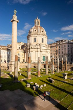 İtalya, Roma 'daki Trajan Forumunda Meryem' in En Kutsal Kilisesi