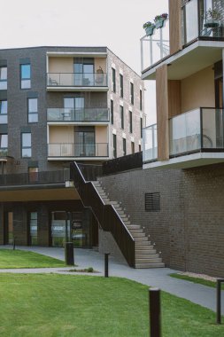 Vilnius, Litvanya 'daki apartmanların dikey görüntüsü