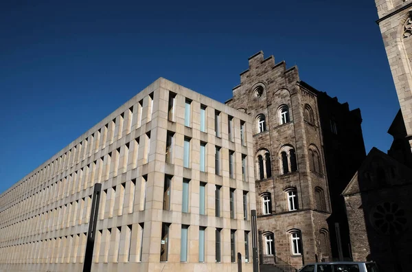 Plaza Uberwasserkirchplatz Con Biblioteca Diocesana Seminario Muenster Alemania —  Fotos de Stock