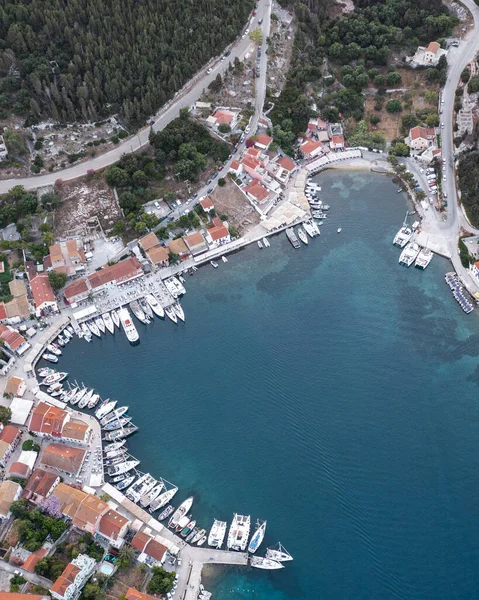 Eine Luftaufnahme Des Fiskardo Sommers Griechenland — Stockfoto