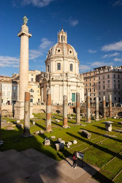Kościół Najświętszego Imienia Maryi Panny Forum Trajana Rzymie Włochy — Zdjęcie stockowe
