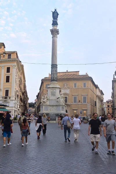 Szeplőtelen Fogantatás Oszlopa Rómában Olaszországban — Stock Fotó