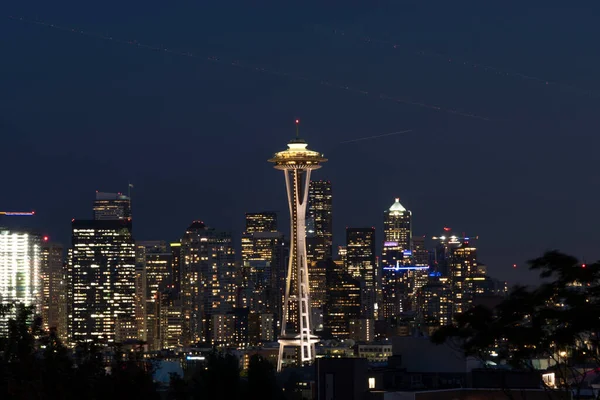 Horizonte Seattle Com Agulha Espacial — Fotografia de Stock