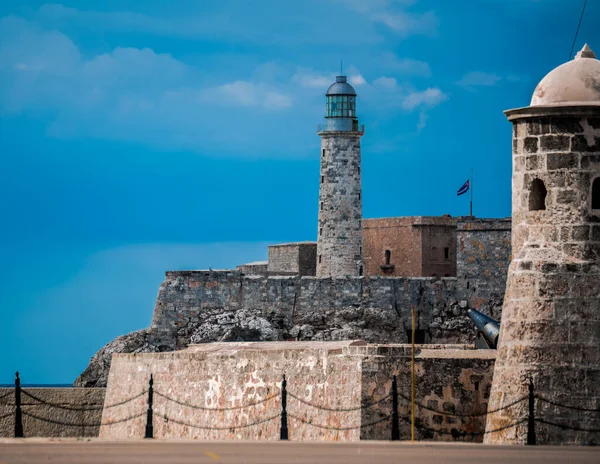 Veduta Del Castillo San Salvador Punta Avana Cuba Sotto Cielo — Foto Stock