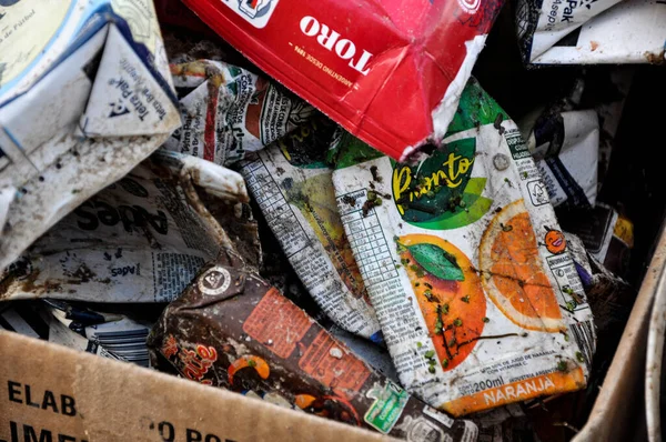 Uma Vista Lixo Extraído Rio Paraná Durante Dia Limpeza Rio — Fotografia de Stock