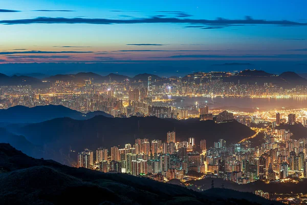 Прекрасний Вид Високі Будівлі Гонконзі Тай Шану — стокове фото