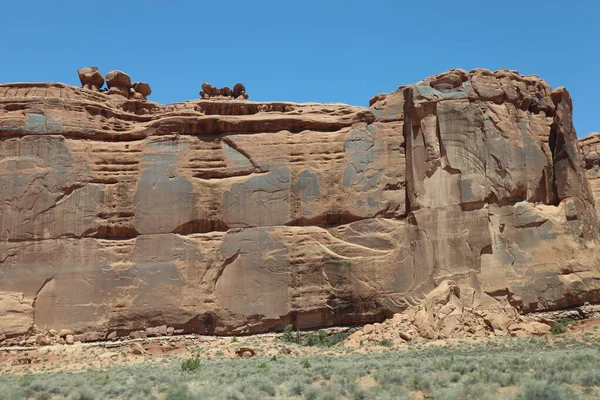 Abd Nin Utah Kentindeki Bir Milli Parktaki Kayaların Manzarası — Stok fotoğraf