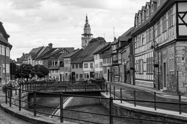 Scenic Black White Shot Cityscape Small Town Italy — Stock Photo, Image