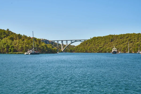 Puente Krka Sobre Río Croacia — Foto de Stock