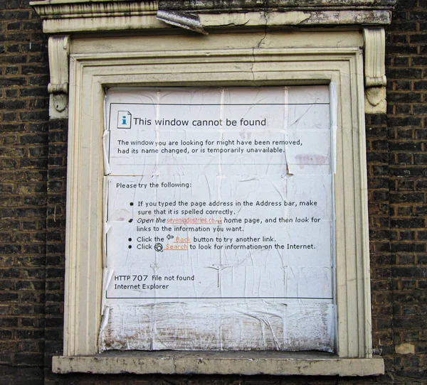 Una Ventana Arte Callejero Divertida Edificio Londres Reino Unido —  Fotos de Stock