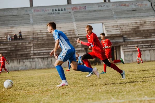 Een Voetbalwedstrijd Jedinstvo Brcko Bosnië Herzegovina — Stockfoto