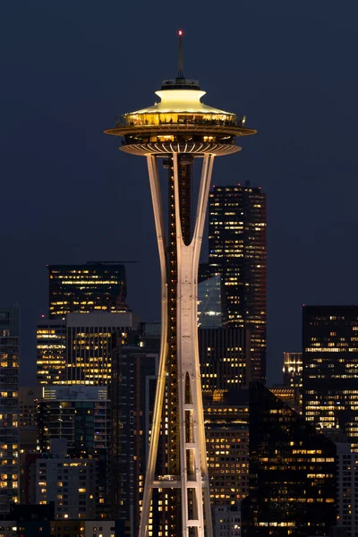 Space Needle Ile Seattle Silueti — Stok fotoğraf