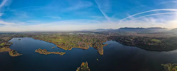 Jezero Hory Bayern Německo Léto — Stock fotografie