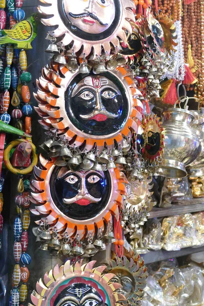 Plano Vertical Las Artes Del Sol Cara Templo Durga Varanasi — Foto de Stock