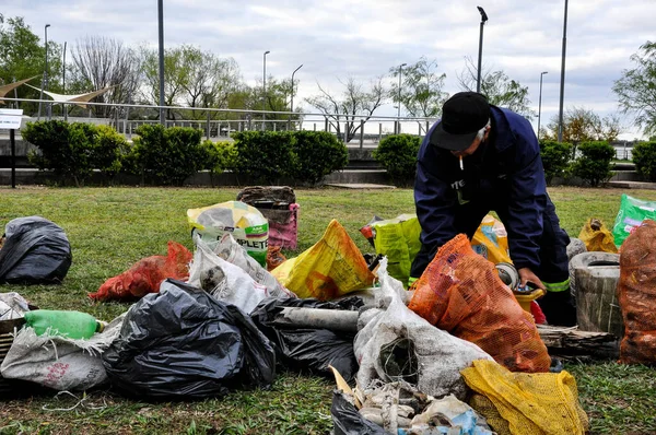 View Garbage Extracted Parana River River Cleanup Day — Stock Photo, Image