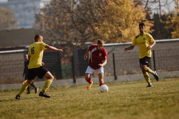 Een Voetbalwedstrijd Jedinstvo Brcko Bosnië Herzegovina — Stockfoto