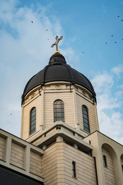 Nízký Úhel Kopule Budovy Brasově Rumunsko — Stock fotografie