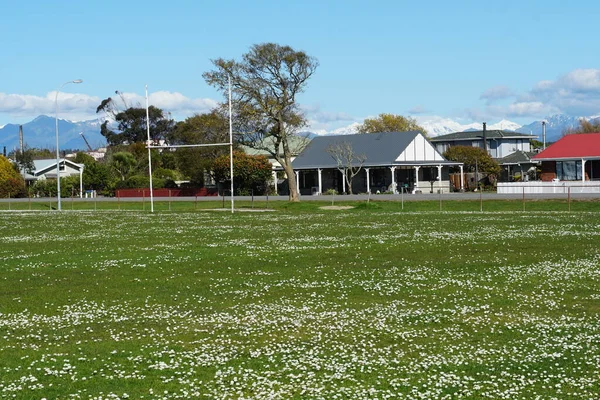 View Rugby Field Westland High School Springtime Hokitika West Coast — Stock Photo, Image