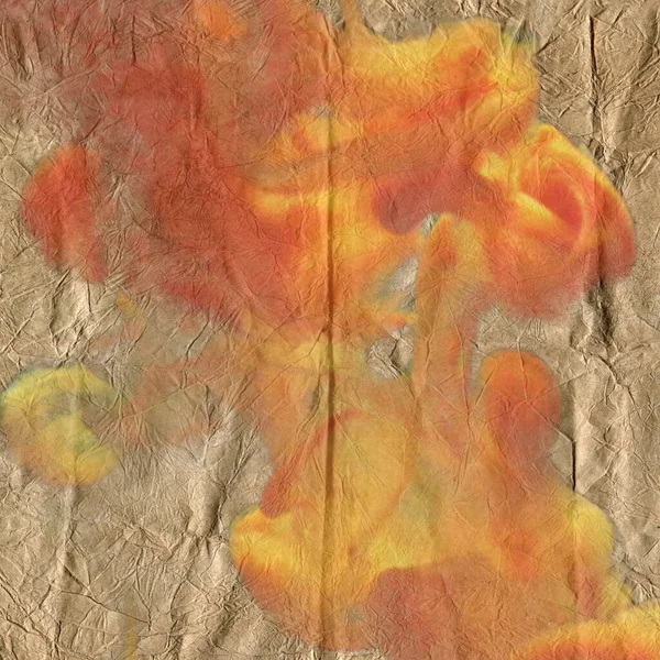Згорнута Паперова Текстура Червоними Жовтими Фарбами Ній — стокове фото