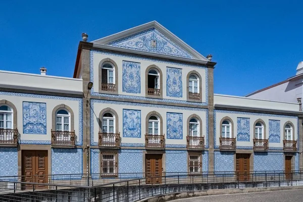 Aveiro Beautiful City Portugal Old Blue House Azulejos Canal Historical — Stock Photo, Image
