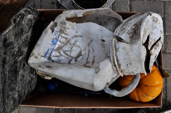 Vue Des Ordures Extraites Rivière Parana Lors Une Journée Nettoyage — Photo