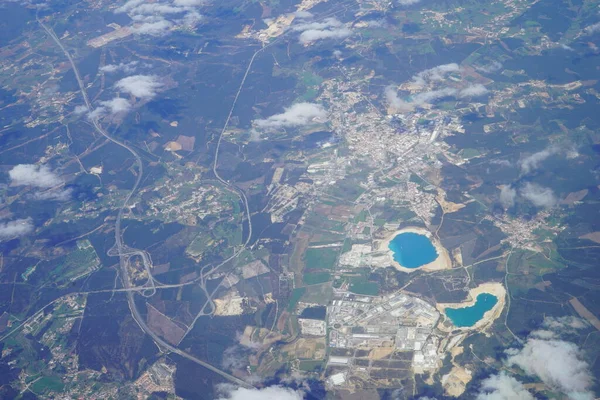 Aerial View Colorful Fields — Stock Photo, Image