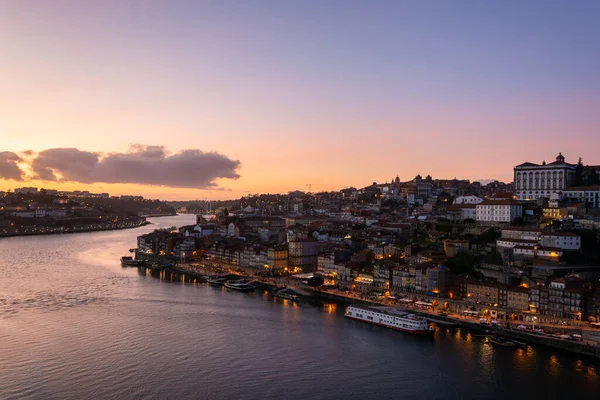 Gün Batımında Luis Köprüsü Nden Porto Nun Güzel Şehrine Bakın — Stok fotoğraf