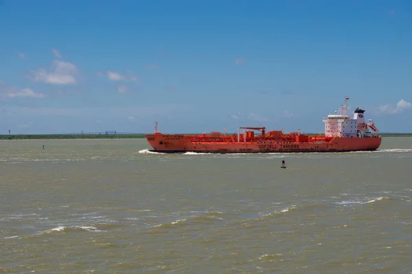 Kimyasal Tanker Bow Platinum Houston Teksas Tan Ayrılıyor Kimyasal Tanker — Stok fotoğraf