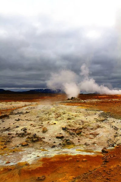 Hverir Geothermisch Park Bij Myvatn Meer Ijsland — Stockfoto
