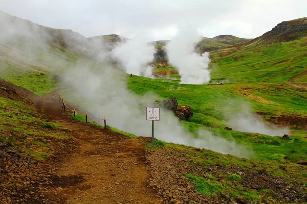 Reykjadalur Hot Spring Thermal River — Stock fotografie