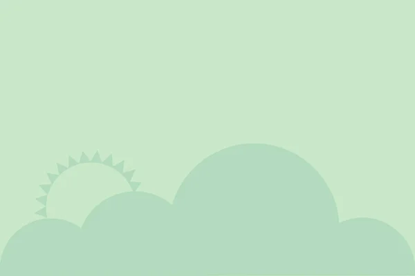 Uno Sfondo Verde Con Sole Nuvole Spazio Copia — Foto Stock