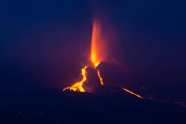 去年10月Cumbre Vieja火山的摄影 — 图库照片