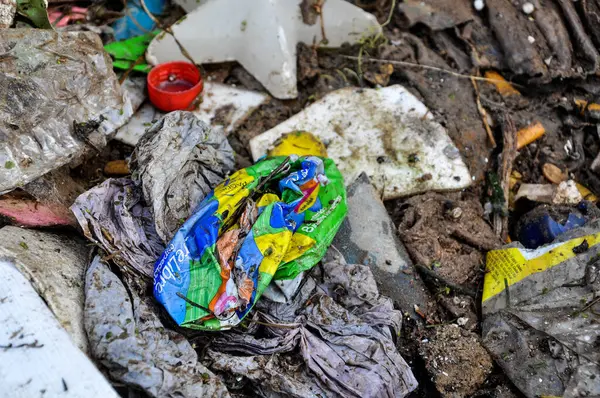 Uma Vista Lixo Extraído Rio Paraná Durante Dia Limpeza Rio — Fotografia de Stock