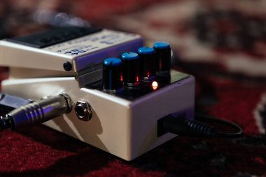 Rock müzik için dijital gecikmenin yakın plan çekimi