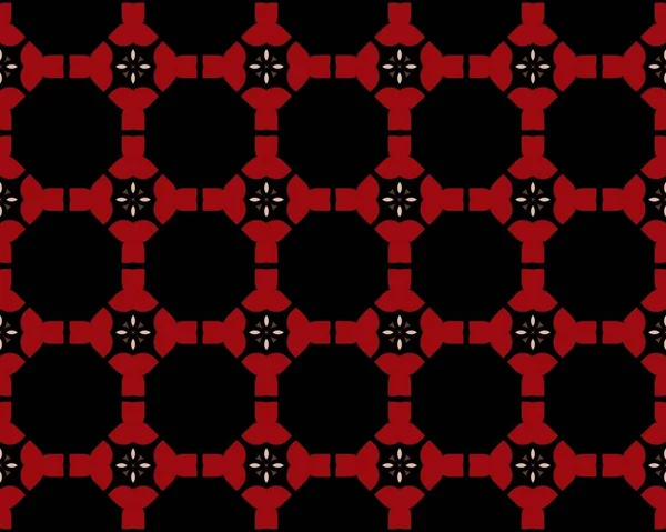Seamless Pattern Octagons Black Red Can Used Wallpapers Tiles — Stock Photo, Image