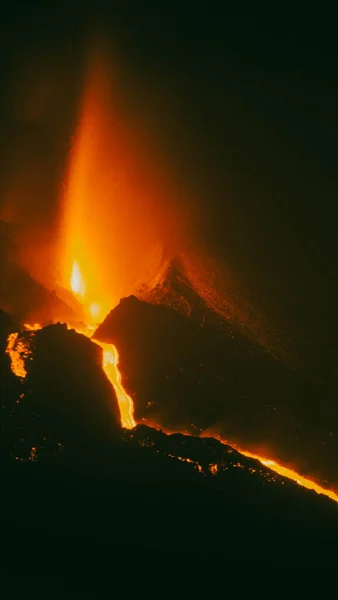 加那利群岛火山爆发的摄影 — 图库照片