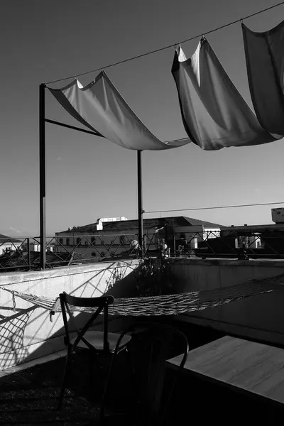 Uma Escala Cinza Terraço Telhado Istambul Turquia — Fotografia de Stock