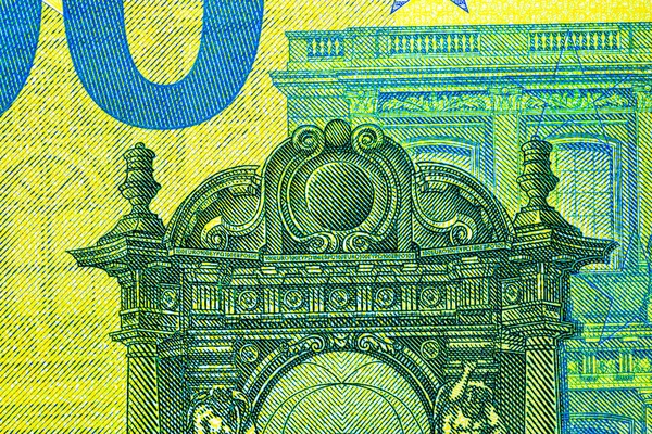 Closeup Euro Banknote Details World Money Inflation Economy Concept — Stock Photo, Image