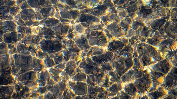 Tekstura Tła Wody Piaskiem Kamieniami Dnie — Zdjęcie stockowe