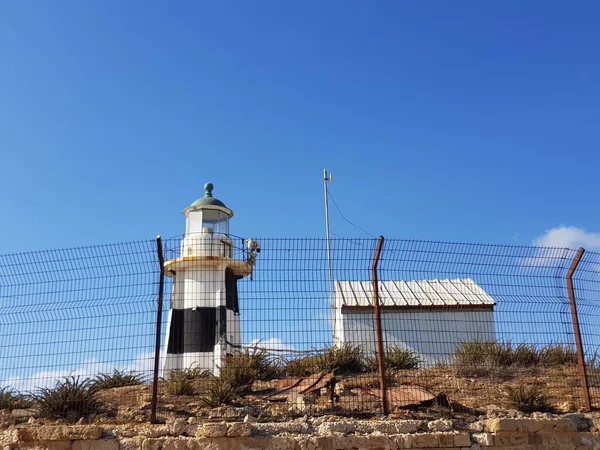 Ein Leuchtturm Akko Acre Israel — Stockfoto